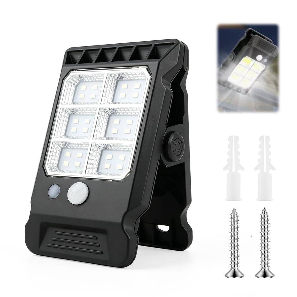 2Pcs Solar Clip Light with Motion Sensor, 2026 Upgraded Portable Outdoor LED Light for Camping, Adjustable Clip On LED Light for Garden, Multifunctional Clip Lamp, Emergency LED Light for Home (2Pcs)