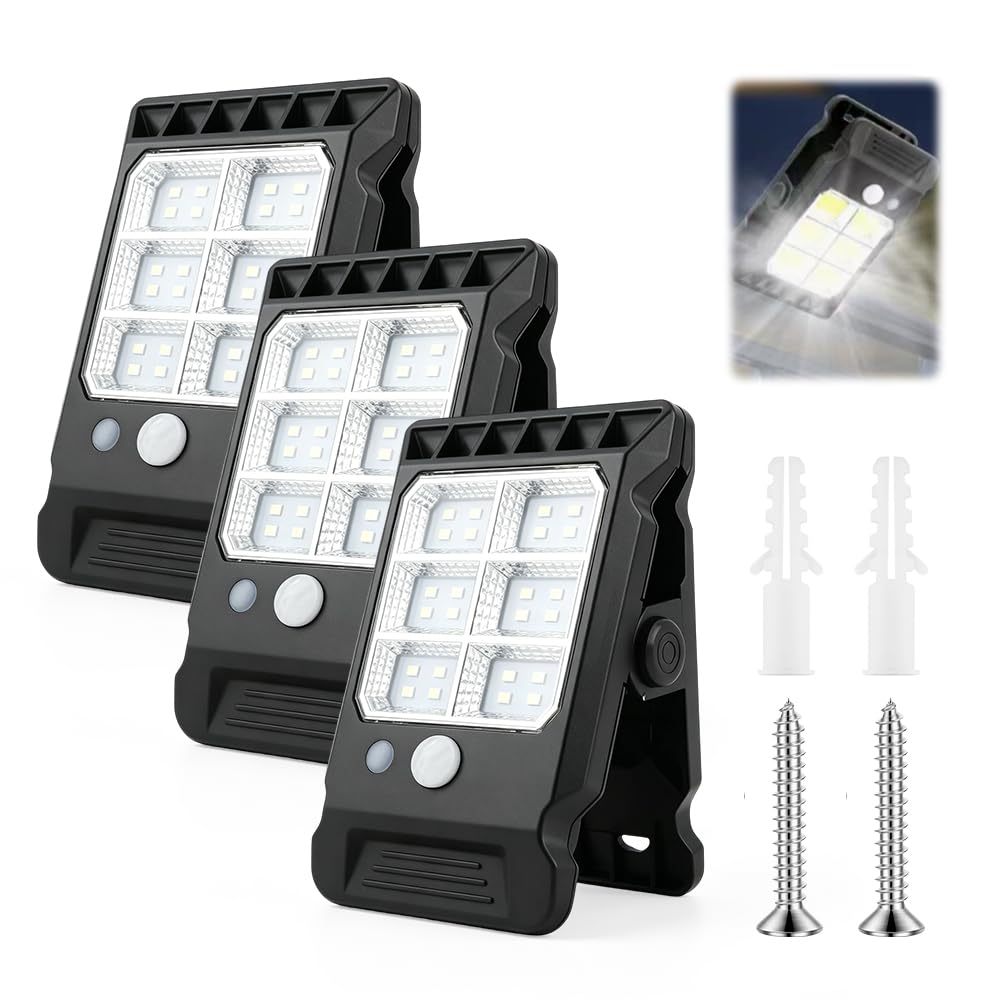 2Pcs Solar Clip Light with Motion Sensor, 2026 Upgraded Portable Outdoor LED Light for Camping, Adjustable Clip On LED Light for Garden, Multifunctional Clip Lamp, Emergency LED Light for Home (2Pcs)
