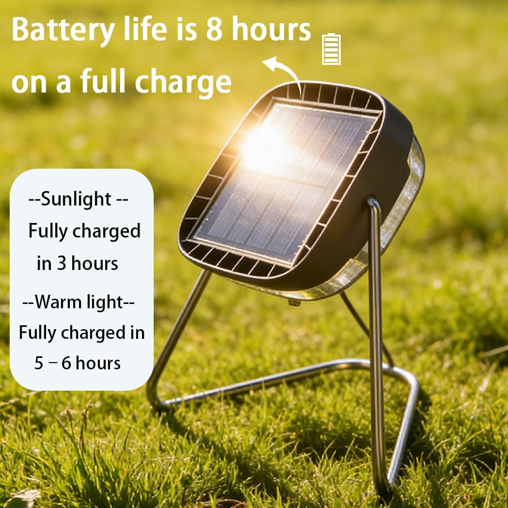 2 Pack Solar Camping Lights, 75g Lightweight & Waterproof Solar Lantern with 360° Rotatable Stand – for Camping, Hiking, Fishing, Emergency & Home Use